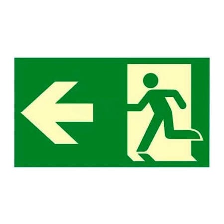 American Permalight Photoluminescent "Man/Arrow To Left" NYC Mea-Listed Aluminum Sign 86-60127F